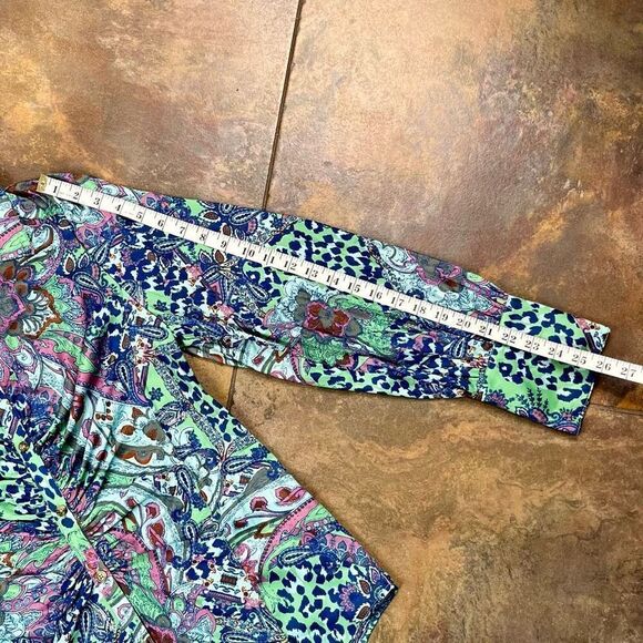 NWT Free People Paisley Animal Print Long Sleeve Button Down Large - Picture 5 of 14
